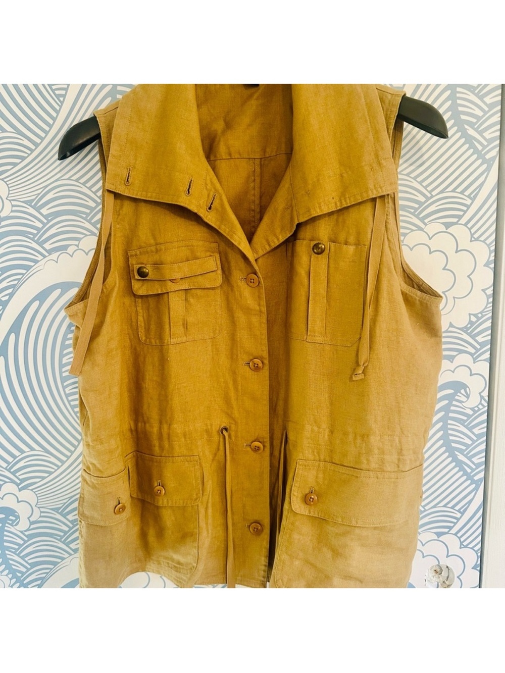 Ralph Lauren 100% Linen Relaxed Fit, Utility Vest - Picture 5 of 8